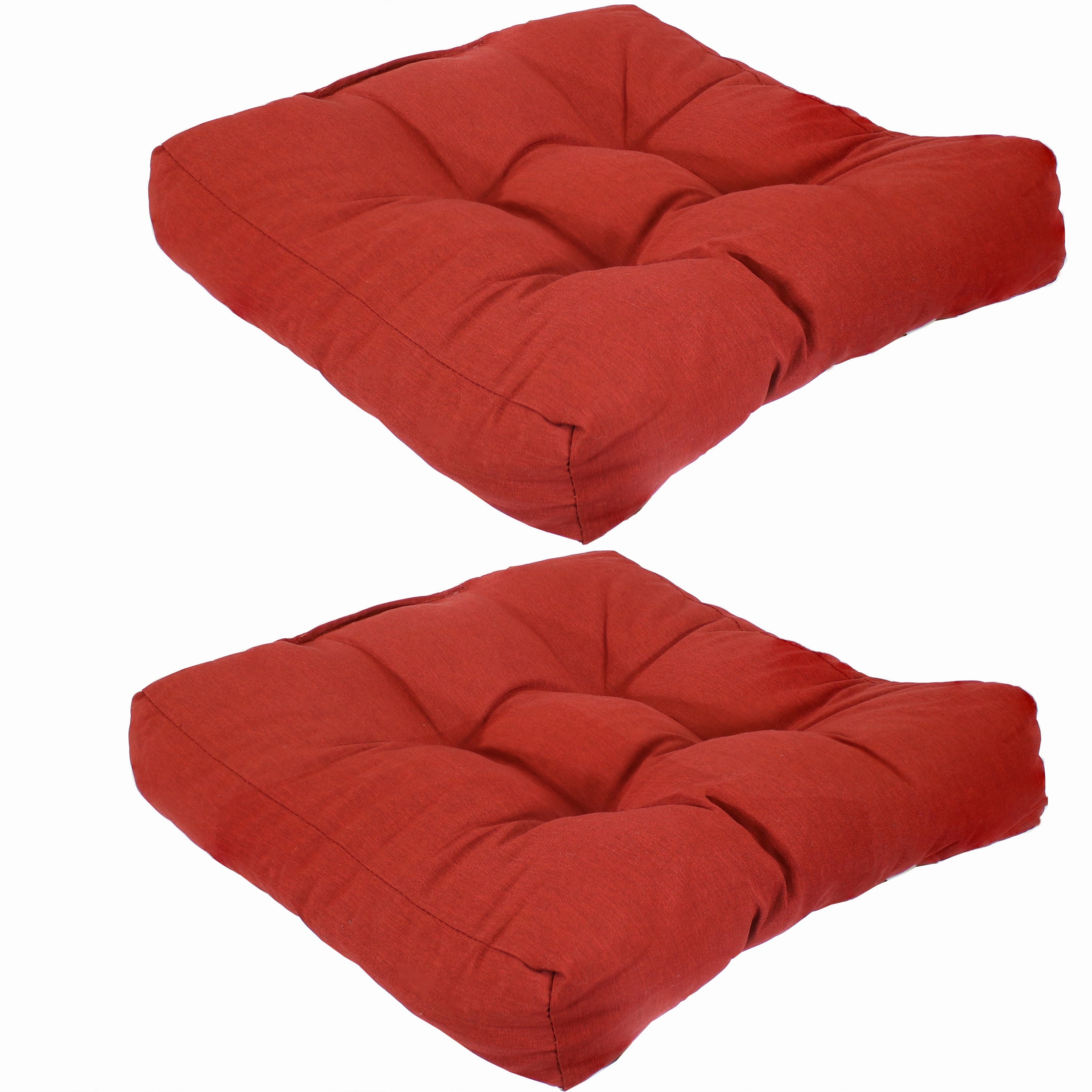 Sunnydaze Set of 2 Olefin Tufted Outdoor Square Patio Cushions