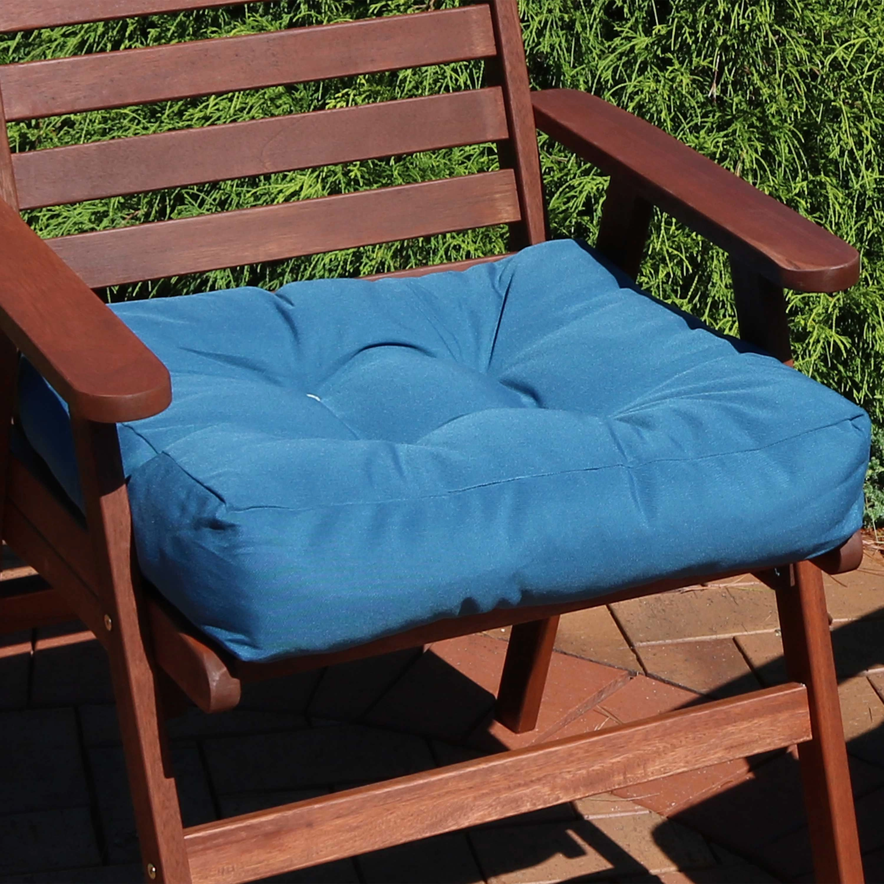 Sunnydaze Set of 2 Olefin Tufted Outdoor Square Patio Cushions