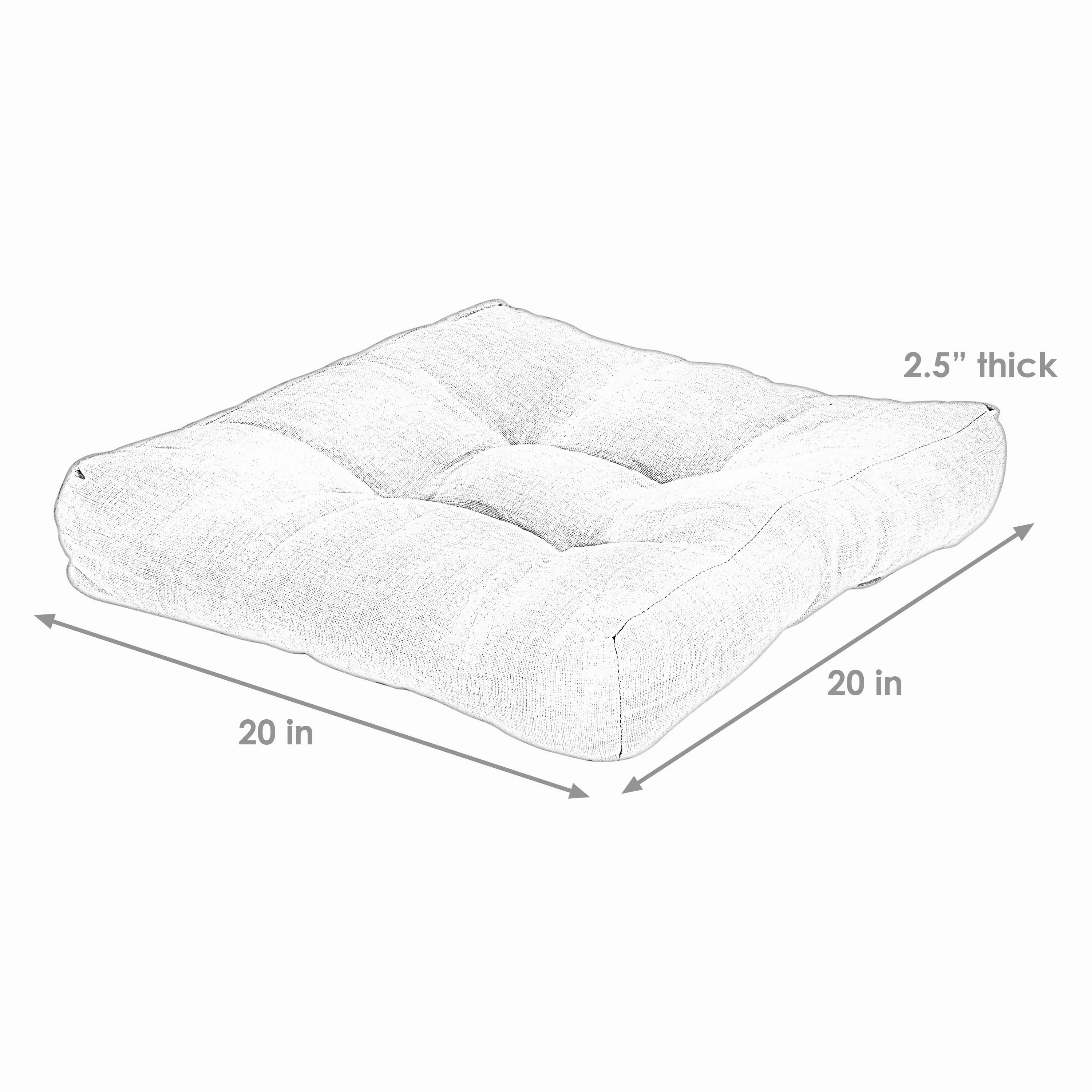Sunnydaze Set of 2 Tufted Indoor/Outdoor Square Patio Cushions
