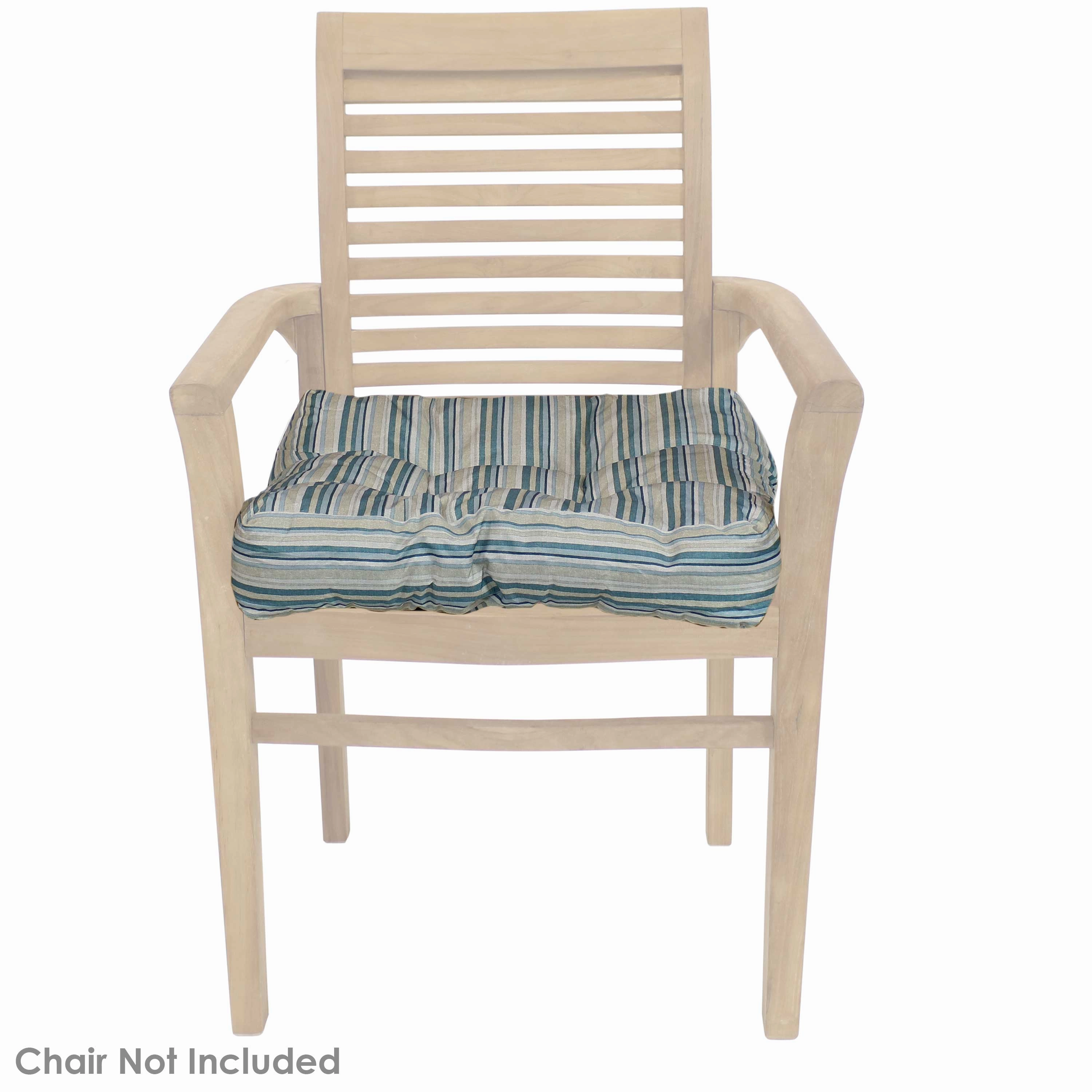 Sunnydaze Set of 2 Tufted Indoor/Outdoor Square Patio Cushions