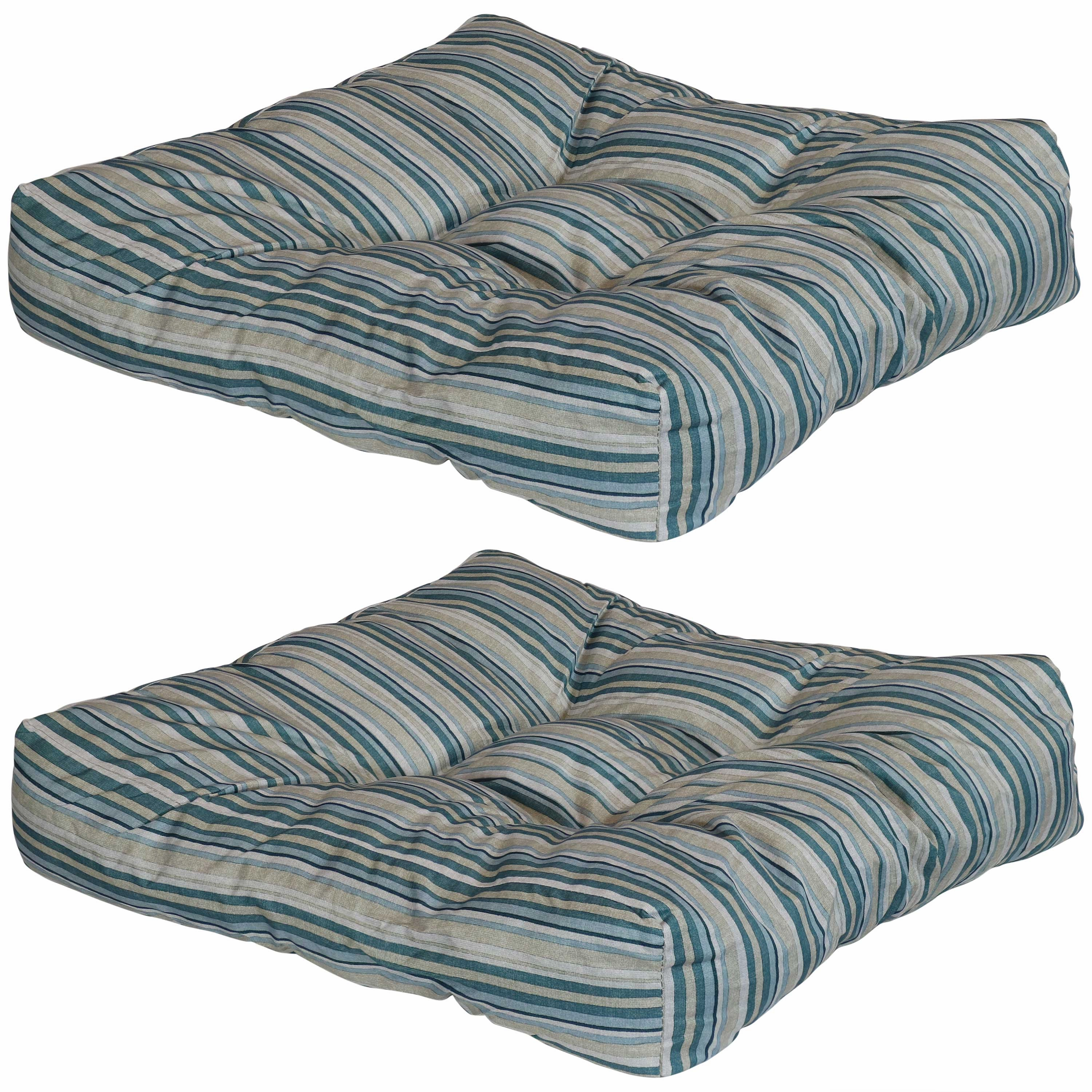 Sunnydaze Set of 2 Tufted Indoor/Outdoor Square Patio Cushionsoutdoor patio furniture set