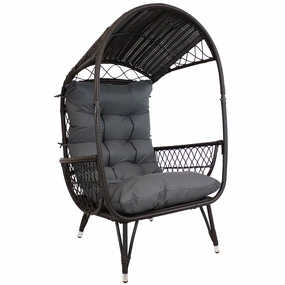 Sunnydaze Shaded Comfort Wicker Outdoor Egg Chair with Legs - 56.5" Houtdoor patio furniture set