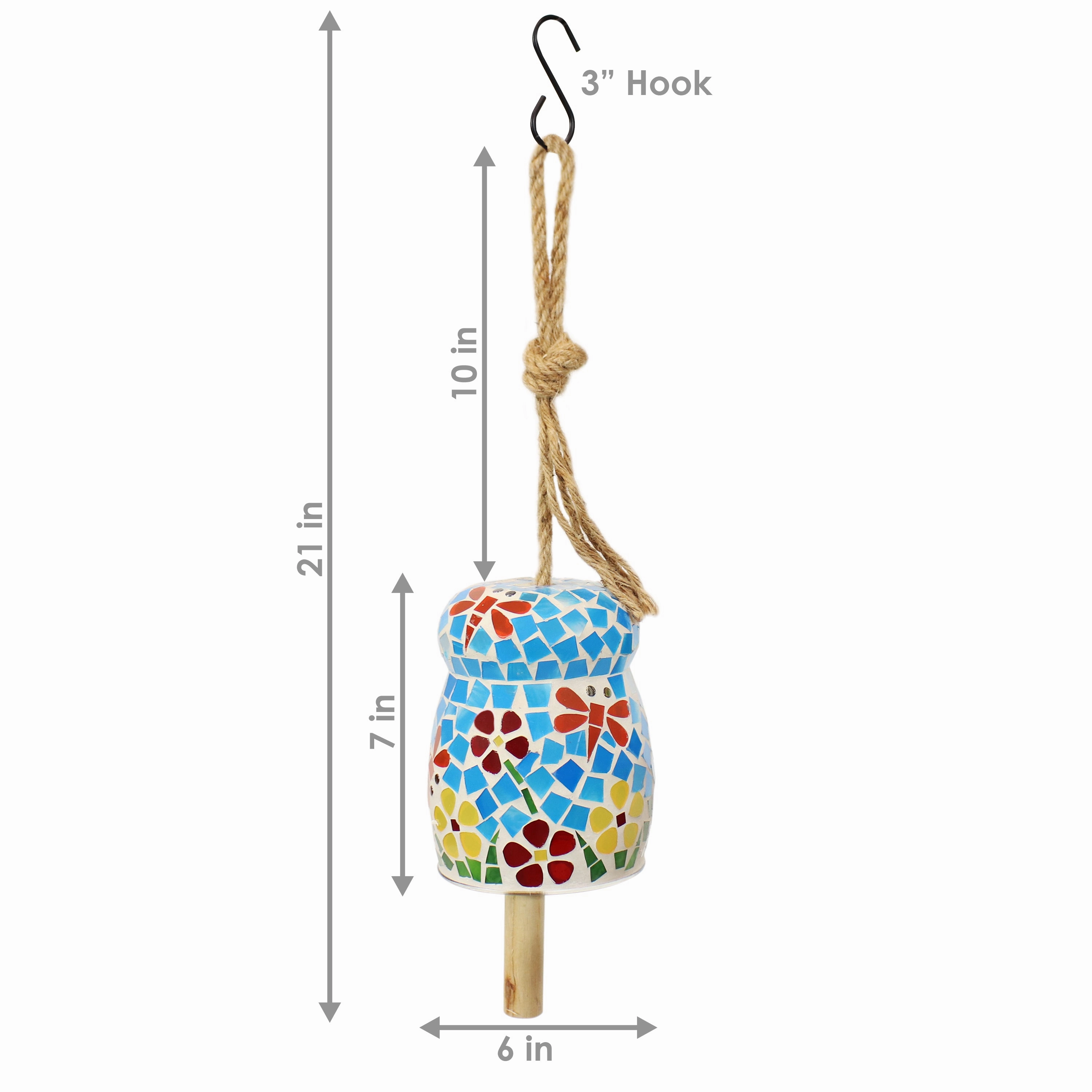 Sunnydaze Spring Flowers Mosaic Glass Wind Chime Bell