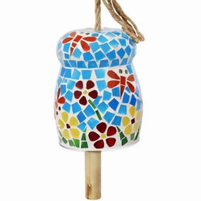 Sunnydaze Spring Flowers Mosaic Glass Wind Chime Belloutdoor garden decorative ornaments