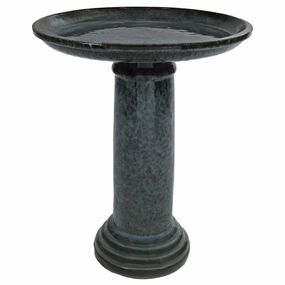 Sunnydaze Toulon Outdoor Ceramic Bird Bath - Black Mist - 24.5" Houtdoor garden decorative ornaments