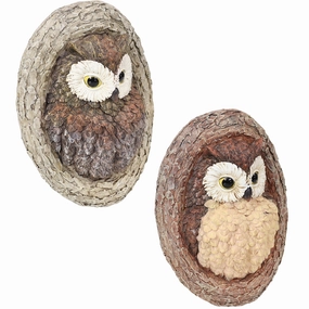 Sunnydaze Winifred and Wesley the Wise Old Owls Tree Huggeroutdoor garden decorative ornaments