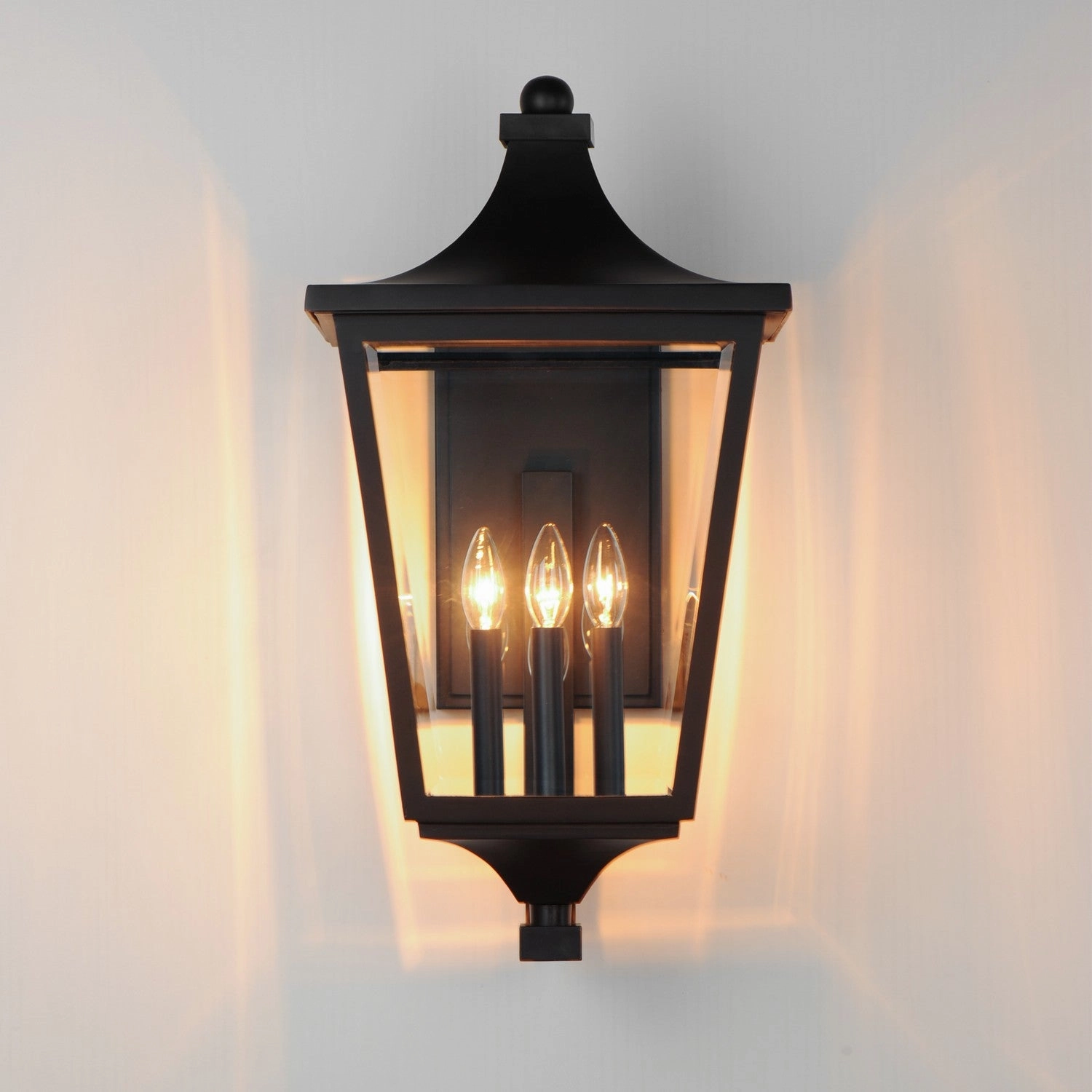 Sutton Place VX Three Light Outdoor Lantern Black