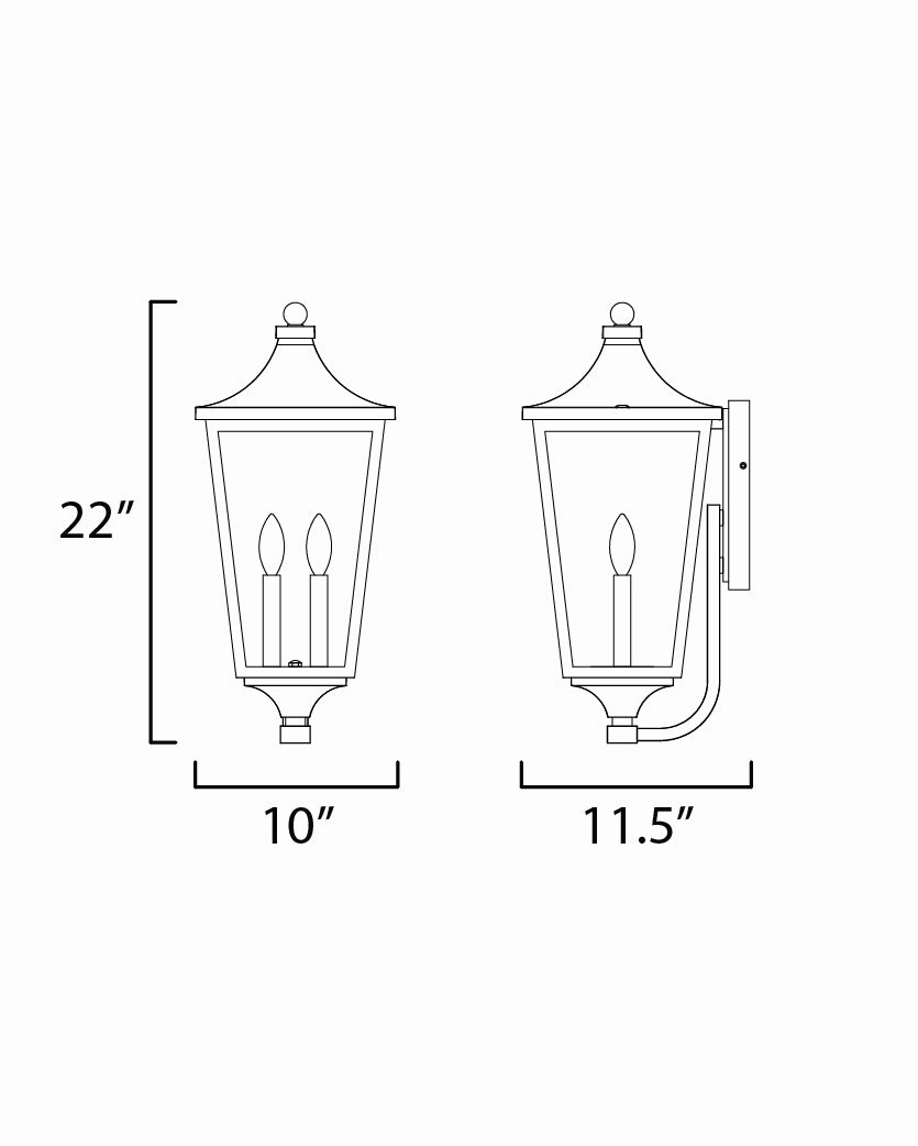 Sutton Place VX Two Light Outdoor Wall Sconce Black