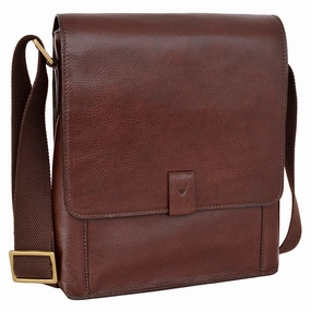 Hidesign Aiden Medium Leather Messenger Cross Body Bag Brown Hot Price Drop