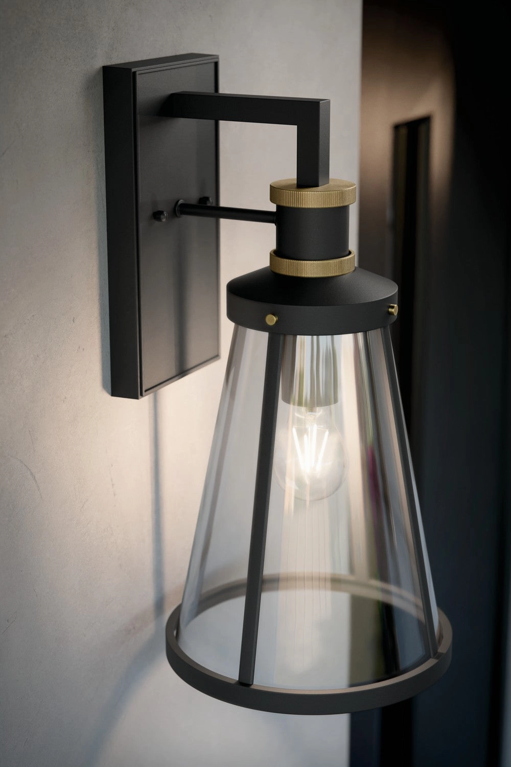 Talman One Light Outdoor Wall Mount Textured Black