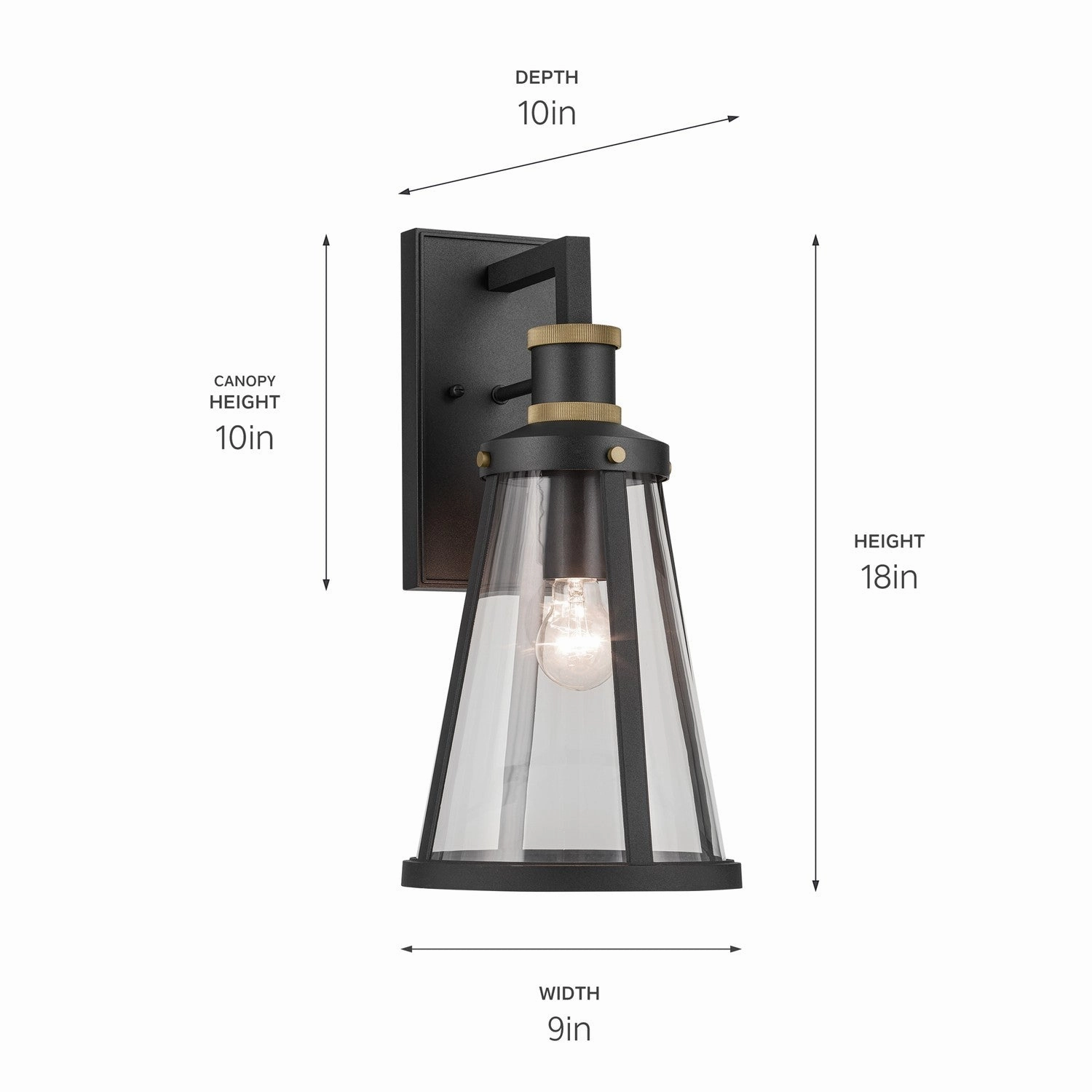 Talman One Light Outdoor Wall Mount Textured Black