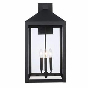 Tempest Three Light Outdoor Wall Mount BlackOutdoor wall sconces with motion sensor