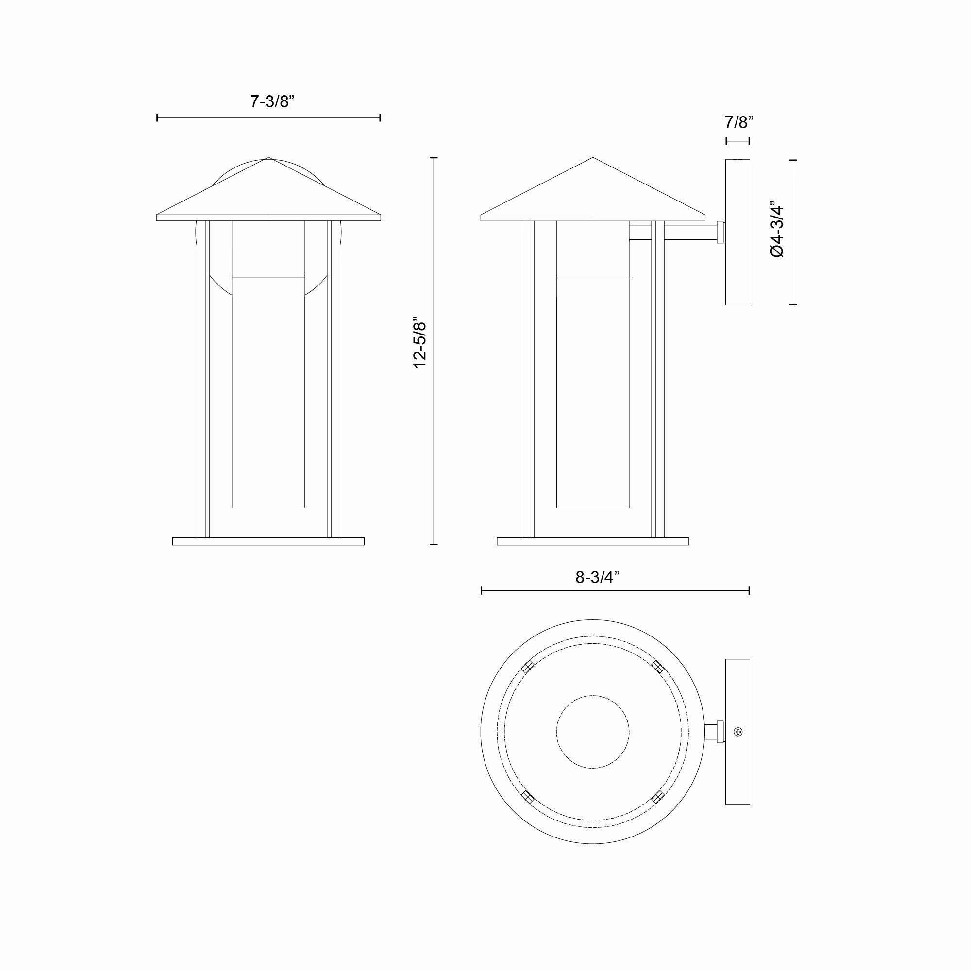 Tenko One Light Exterior Wall Mount Black/Glossy Opal Glass