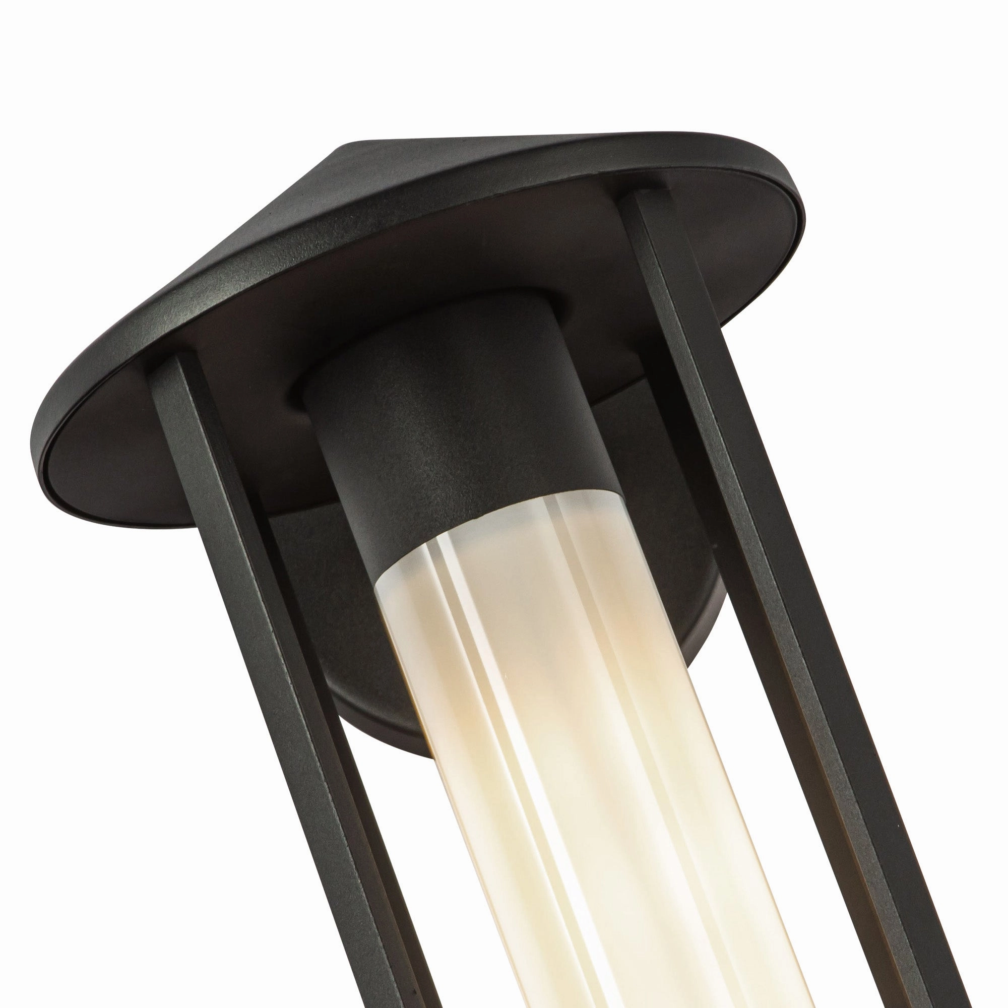 Tenko One Light Exterior Wall Mount Black/Glossy Opal Glass