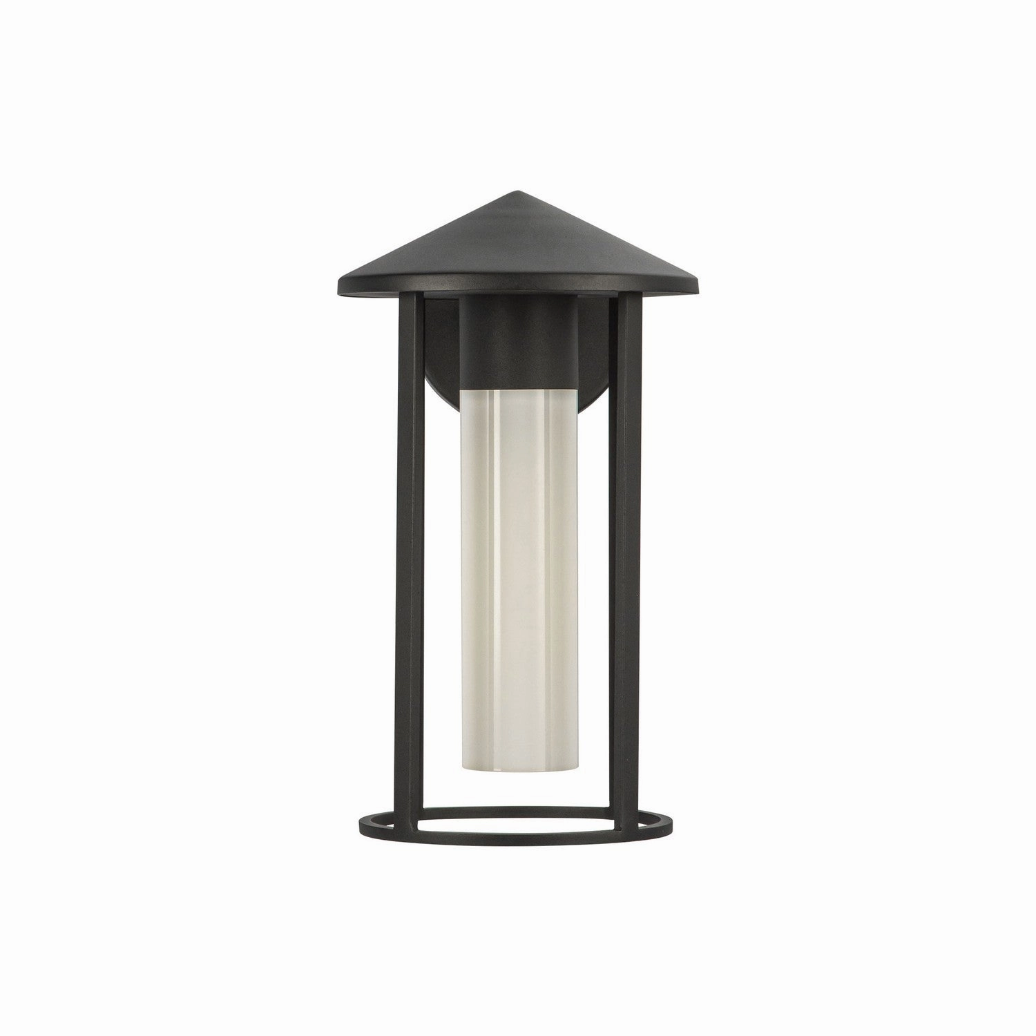 Tenko One Light Exterior Wall Mount Black/Glossy Opal Glass
