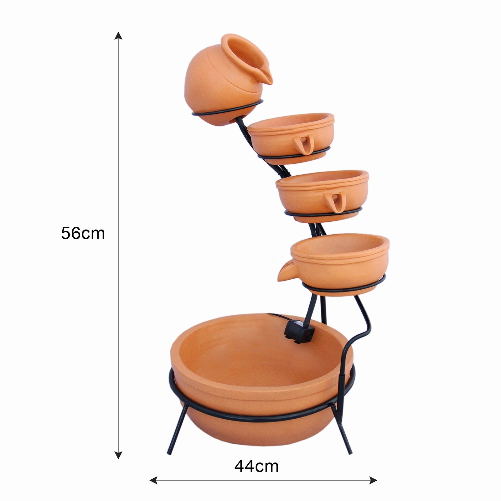 Terracotta 4 Tier Spilling Bowls Water Feature