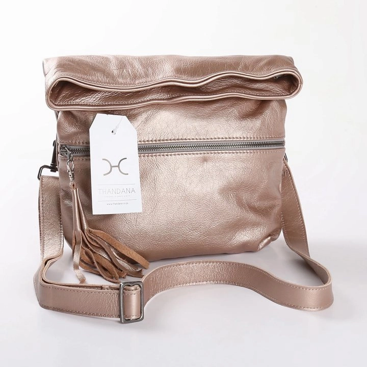 Todays Mega Savings Thandana Erica Metallic Leather Handbag