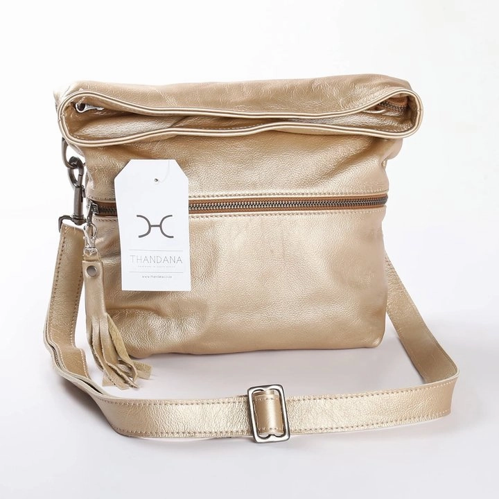 Exclusive Deal Inside Thandana Erica Metallic Leather Handbag