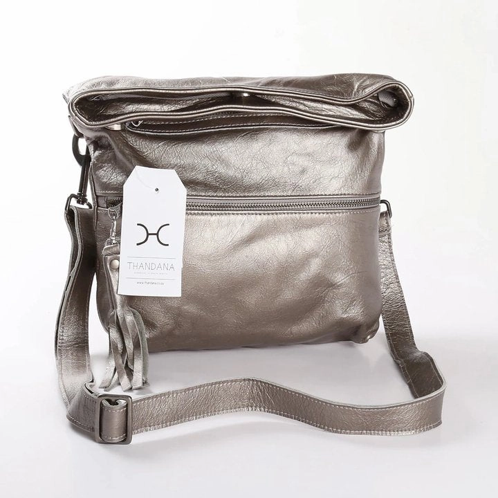 Clearance Alert Now Thandana Erica Metallic Leather Handbag