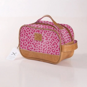 Thandana Laminated Fabric Vanity Bag | Cheetah Pink Weekend Specials Instant Hot Deal