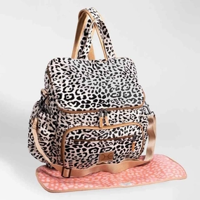 Thandana Leather Animal Printed Leather Nappy Backpack | Wild Cat Print Best Seller Discount