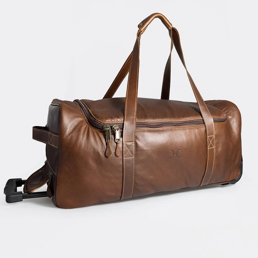 Sale Ending Soon Thandana Leather Wheeled Duffel Bag
