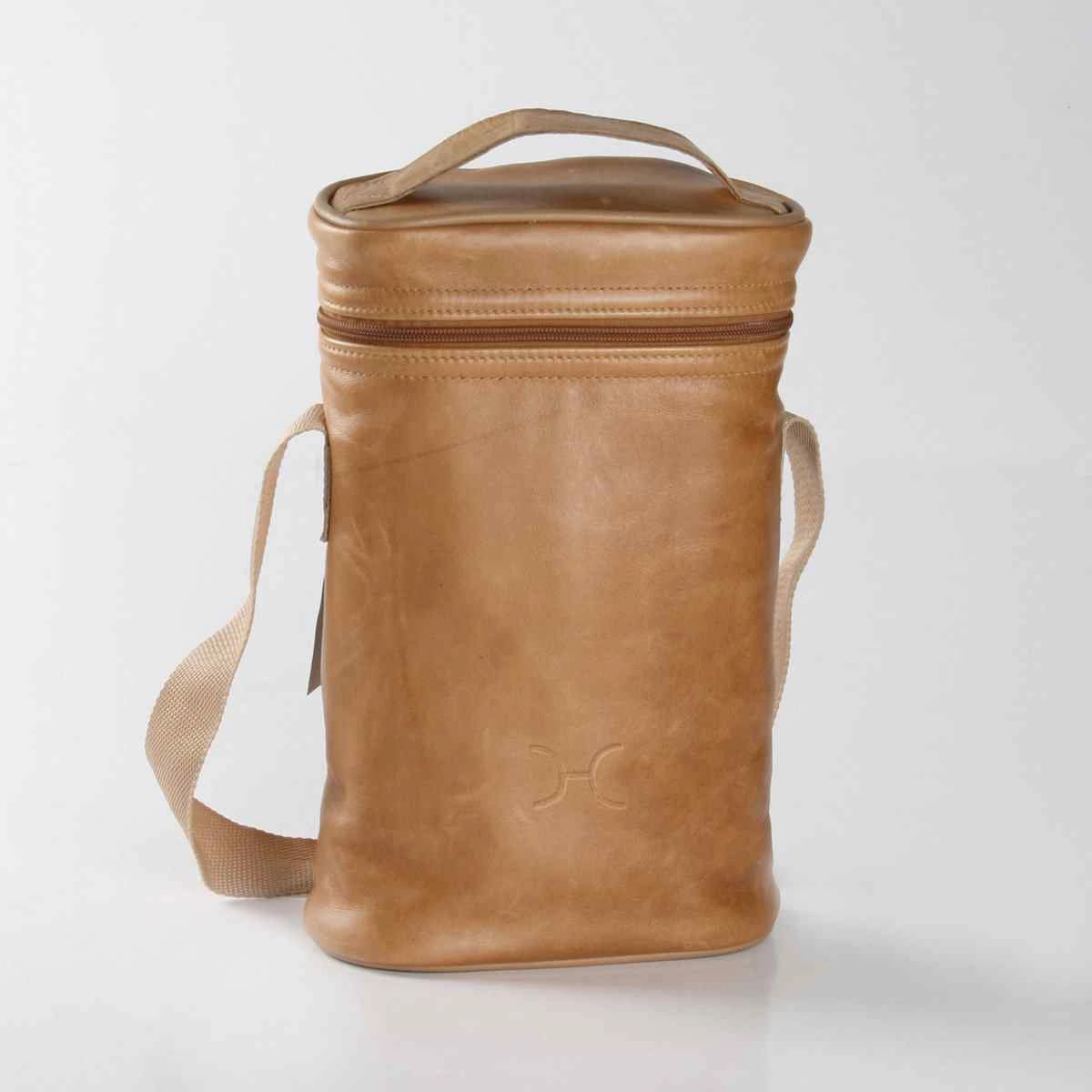 Thandana Leather Wine Cooler Double Carry Bag | Hazelnut Limited Offer Alert Todays Hot Savings