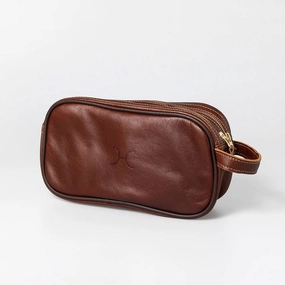 Thandana Mens Double Zip Vanity Leather Case Flash Offer Today