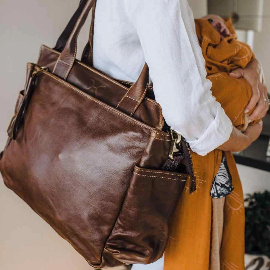 Big Savings Today Hot Pick Online Thandana Noa Leather Nappy Bag | Tobacco