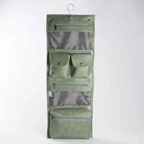Thandana Roll Up Leather Toiletry Bag With Hook | Green Daily Special Offer Special Occasion Discount
