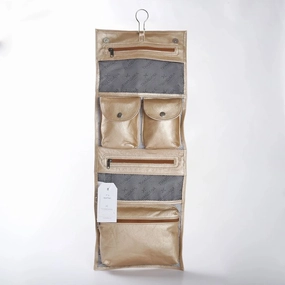 Exclusive Savings Event Grab Your Deal Today Thandana Roll Up Metallic Leather Toiletry Bag With Hook
