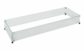 The Outdoor Greatroom Company 12x42 inch Linear Glass Wind Guard GG-1242Fireproof mat for under fire pit