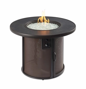 The Outdoor Greatroom Company 32 Inch Stonefire Brown Round Gas Fire Pit Table SF-32-Kportable outdoor fire pit with lid