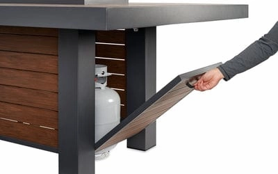 The Outdoor GreatRoom Company 42 Inch Brown Kenwood Linear Dining-Height Gas Fire Pit Table KW-1242-K