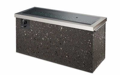 The Outdoor GreatRoom Company 48 Inch Stainless Steel Key Largo Linear Gas Fire Pit Table KL-1242-SS