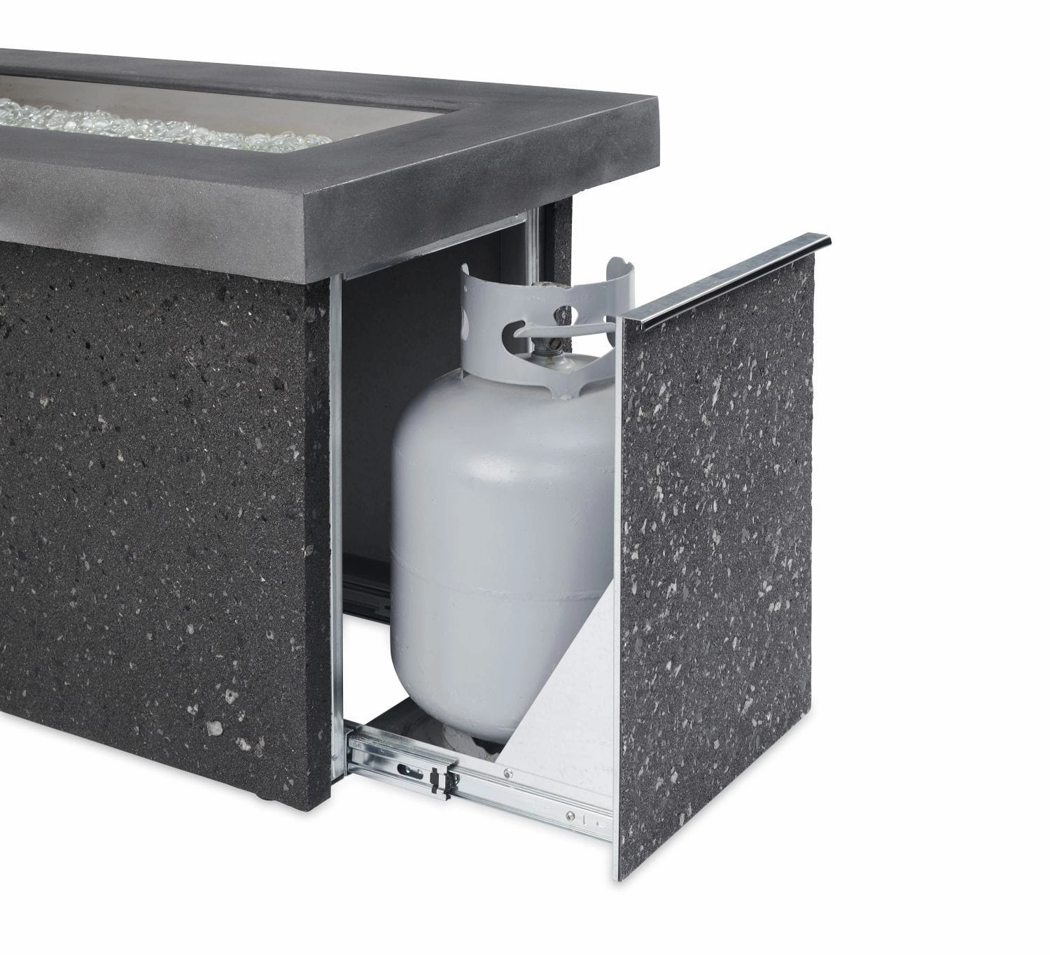 The Outdoor GreatRoom Company 54 Inch Grey Key Largo Linear Gas Fire Pit Table KL-1242-MM