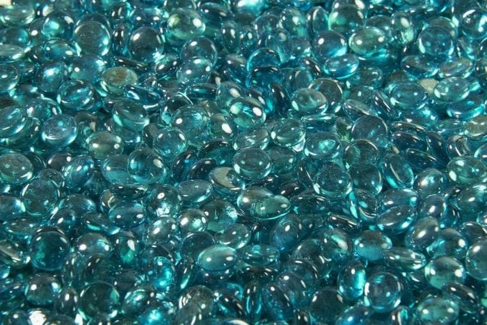 The Outdoor Greatroom Company 5-Pound Aqua Marine Crystal Fire Glass Gems CFG-AMFireproof mat for under fire pit