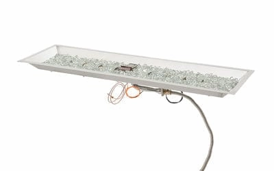 The Outdoor GreatRoom Company 96 Inch Linear Crystal Fire Plus Gas Burner CFP1296DSINGportable outdoor fire pit with lid