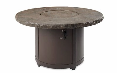 The Outdoor Greatroom Company Fire Pit Table 48 Inch Beacon Marbleized Noche Chat-Height Gas Fire Pit Table BC-20-MNB