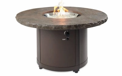 The Outdoor Greatroom Company Fire Pit Table 48 Inch Beacon Marbleized Noche Chat-Height Gas Fire Pit Table BC-20-MNBportable outdoor fire pit with lid