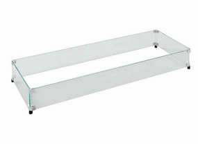 The Outdoor Greatroom Company Rectangular Glass Wind Guard for CF-1224 Burner Glass Guard-1224Fireproof mat for under fire pit