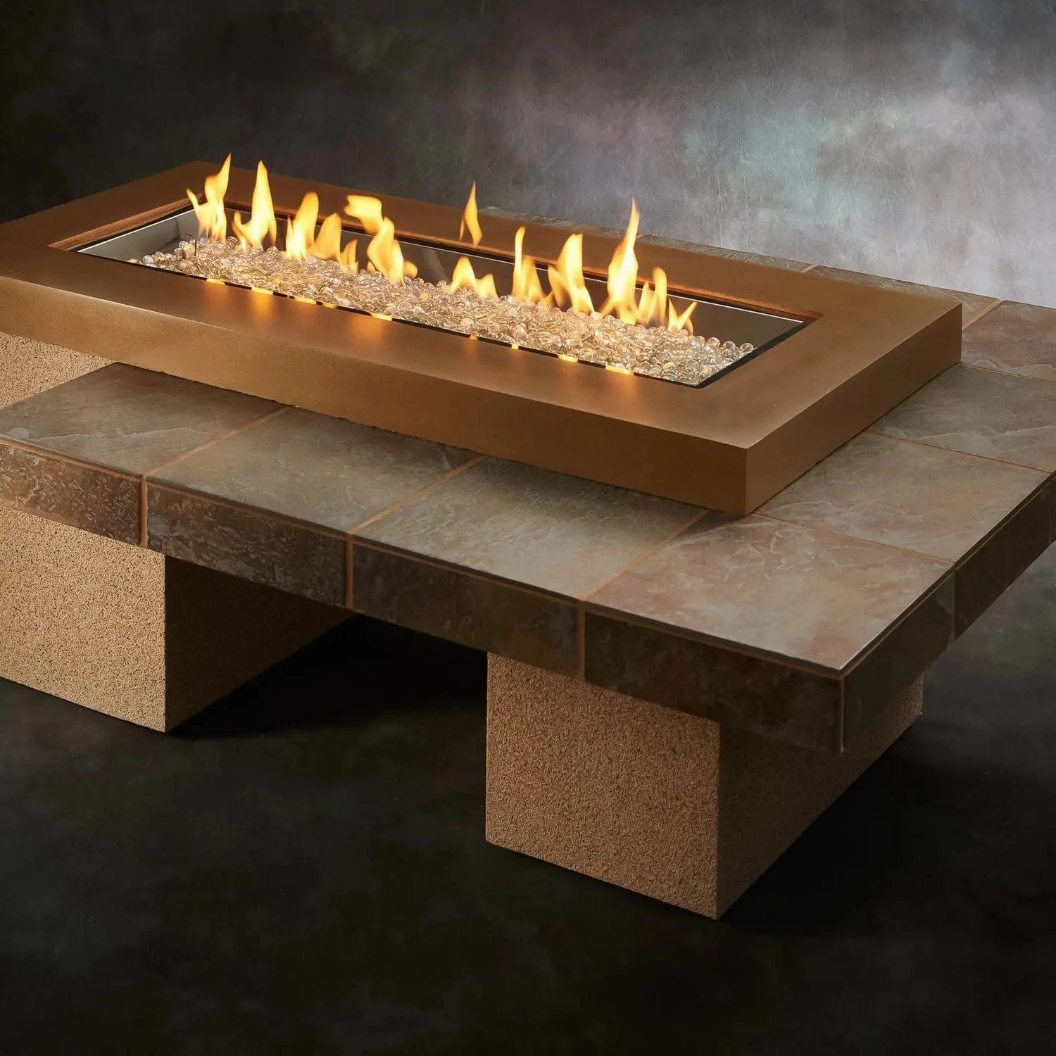 The Outdoor GreatRoom Company Uptown Black 48 Inch Gas Fire Pit Table  w/ Direct Spark Ignition UP1242DSI
