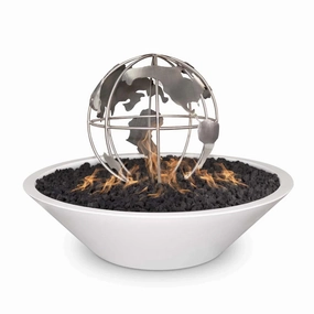 The Outdoor Plus 18x18 inch Stainless Steel Gas Fire Globe Burner OPT-FG18Fireproof mat for under fire pit