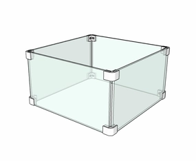 The Outdoor Plus 20x20 inch Square Tempered Glass Wind Guard OPT-WG-2020Fireproof mat for under fire pit
