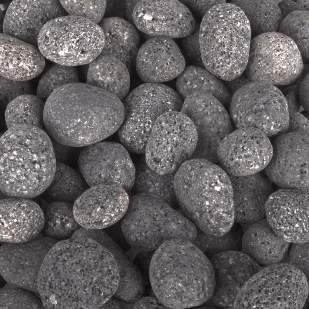 The Outdoor Plus 2-inch - 3-inch Polished Lava Rock OPT-PLSM-50Fireproof mat for under fire pit