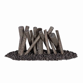 The Outdoor Plus 30x10 inch Steel Ornament Upright Logs OPT-STLOG30Fireproof mat for under fire pit