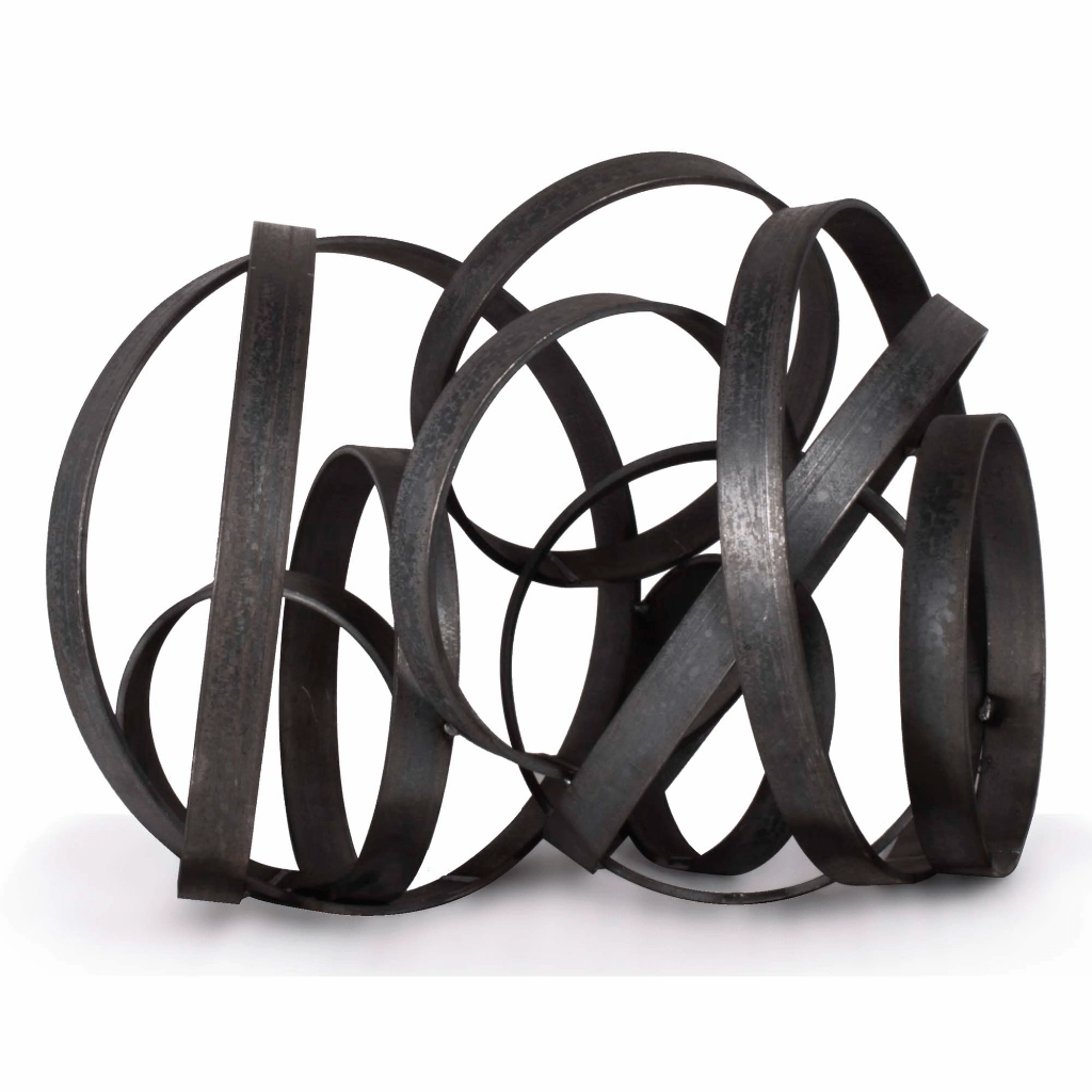 The Outdoor Plus 30x16 inch Mild Steel Hoops Ornament OPT-STHP30Fireproof mat for under fire pit