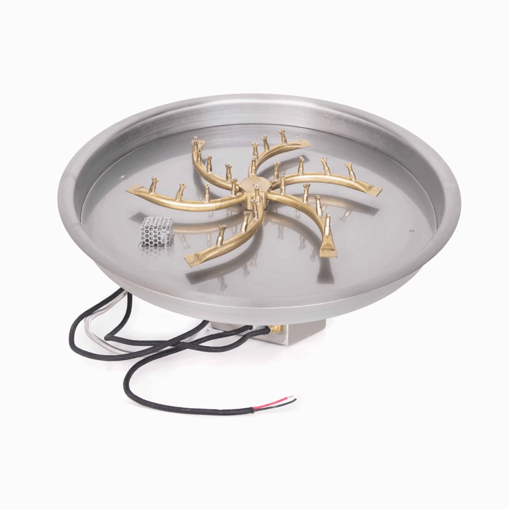 The Outdoor Plus 31" Round Drop-in Pan With Brass Triple 'S' Bullet Burner OPT-BP31RD