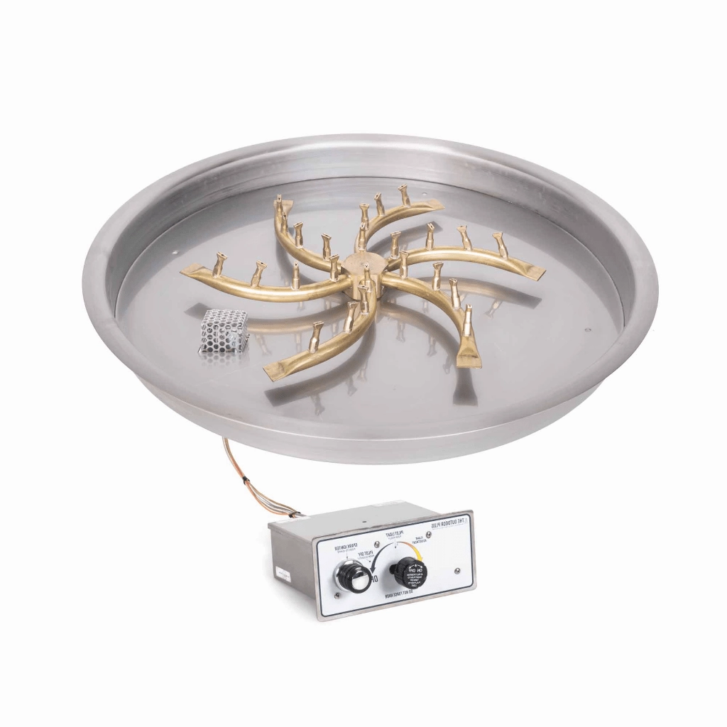 The Outdoor Plus 31" Round Drop-in Pan With Brass Triple 'S' Bullet Burner OPT-BP31RD