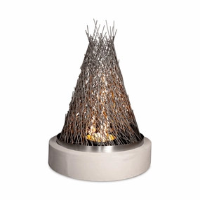 The Outdoor Plus 48" 12V Electronic Ignition Hay Stack Fire Tower OPT-FTWR4E12Vportable outdoor fire pit with lid